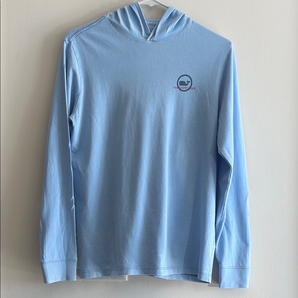 Vineyard Bines Light Blue Long Sleeve Performance Hoodie